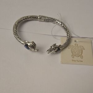 Silver Turtle Cuff Bracelet